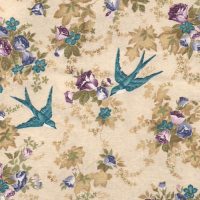 bird with flowers fabric