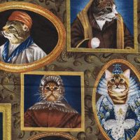 cat portrait fabric
