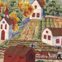 fall village fabric