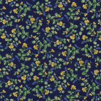 blue and yellow flower fabric