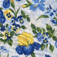 blue and yellow flower fabric
