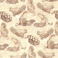 hen and eggs fabric
