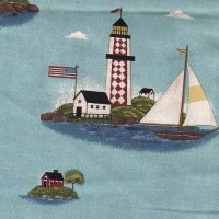 lighthouse with boat fabric