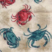 blue and red crab fabric