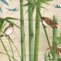 bird fabric with bamboo