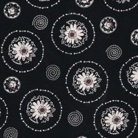 black and white flowers fabric