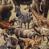 african animals fabric